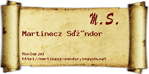 Martinecz Sándor névjegykártya