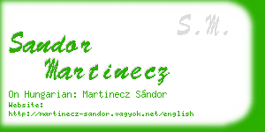 sandor martinecz business card
